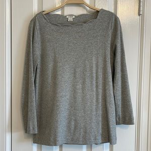 J Crew 3/4 length sleeve, grey, size small.